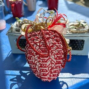 Handmade Christmas Ornaments - Red/White